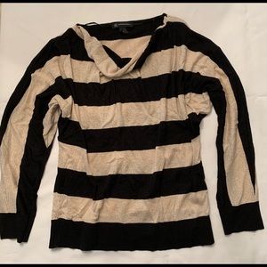 INC Striped Black & Gold Shimmer Sweater